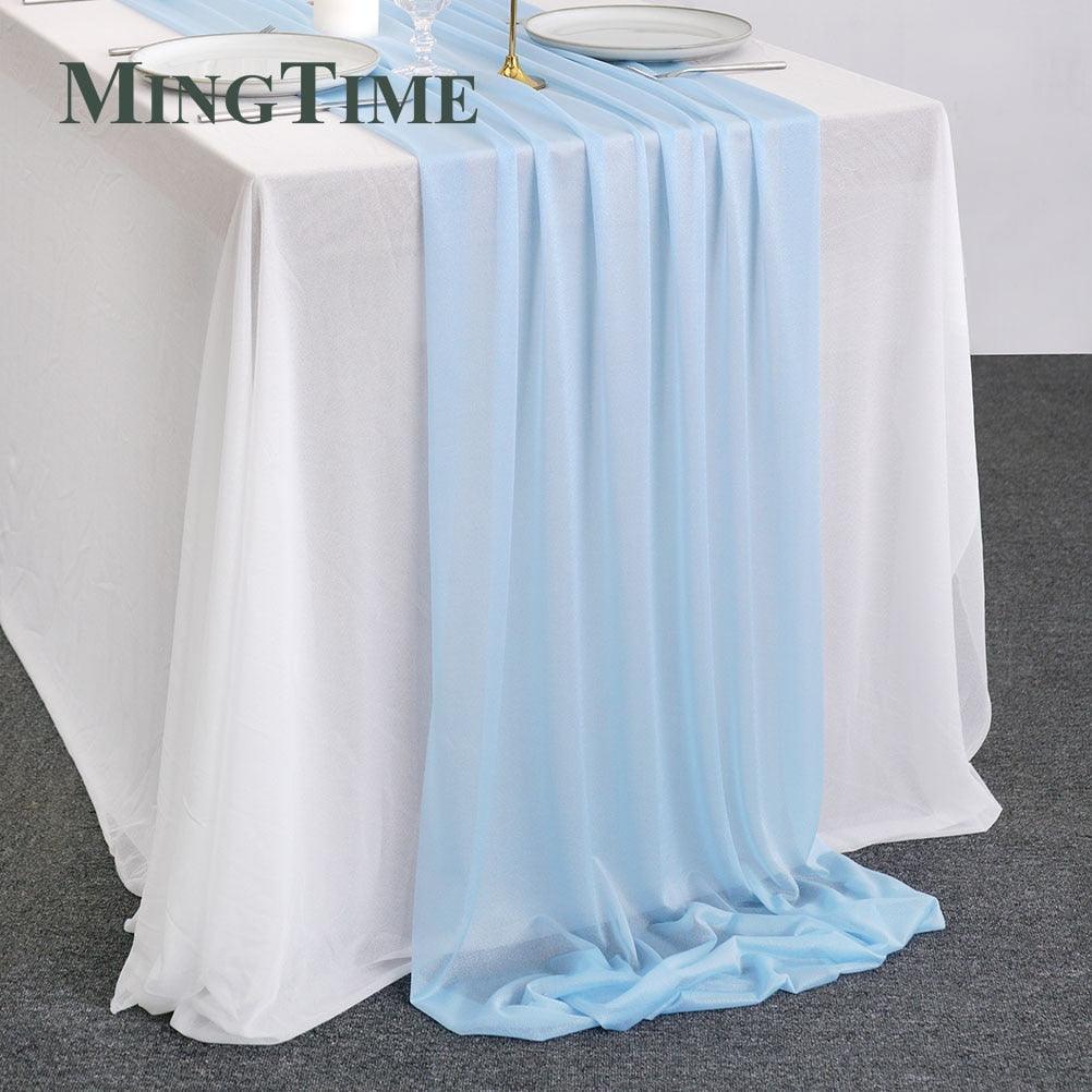 Sheer Chiffon Luxury Solid Colorful Table Runner - Luxurious Weddings