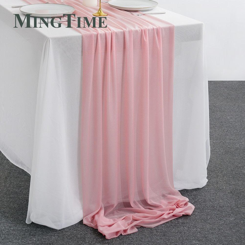 Sheer Chiffon Luxury Solid Colorful Table Runner - Luxurious Weddings