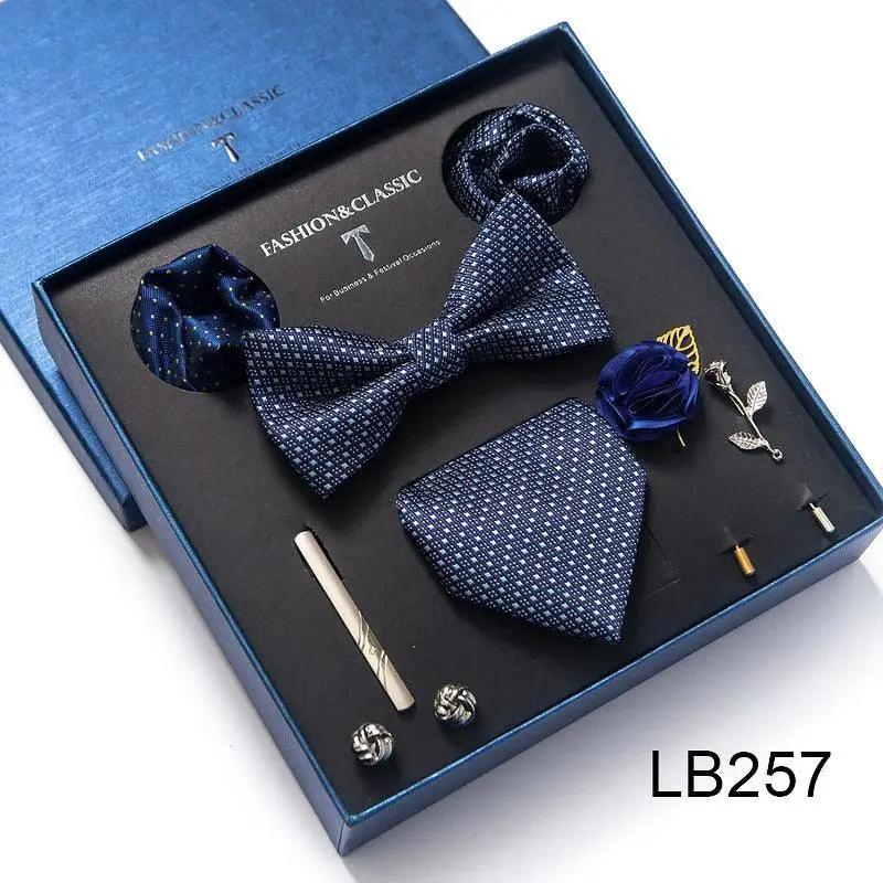 Silk Style Necktie & Pocket Squares Gift Box - Luxurious Weddings