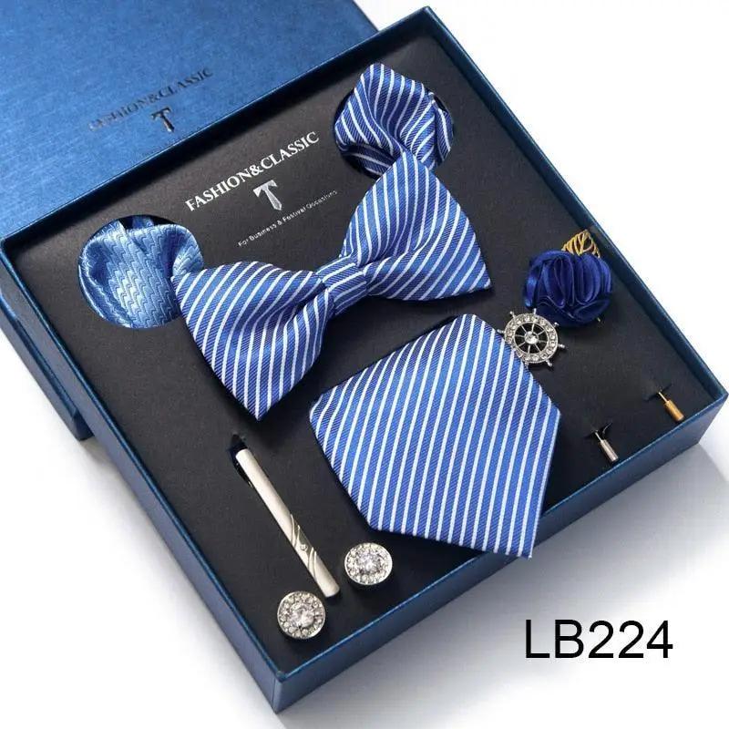 Silk Style Necktie & Pocket Squares Gift Box - Luxurious Weddings