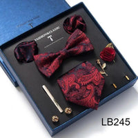 Silk Style Necktie & Pocket Squares Gift Box - Luxurious Weddings