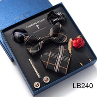 Silk Style Necktie & Pocket Squares Gift Box - Luxurious Weddings