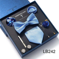 Silk Style Necktie & Pocket Squares Gift Box - Luxurious Weddings