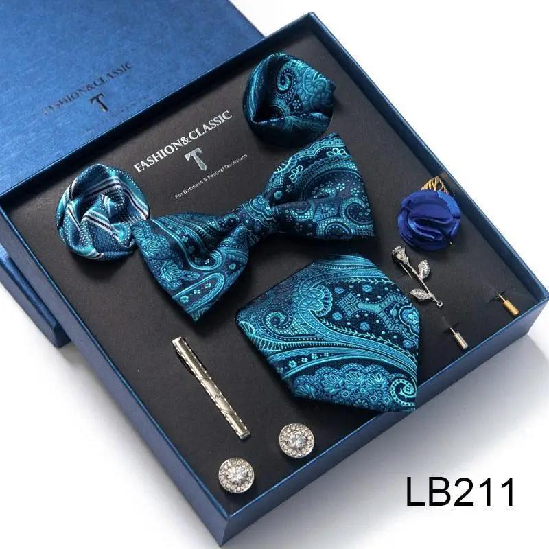 Silk Style Necktie & Pocket Squares Gift Box - Luxurious Weddings