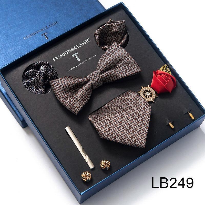 Silk Style Necktie & Pocket Squares Gift Box - Luxurious Weddings