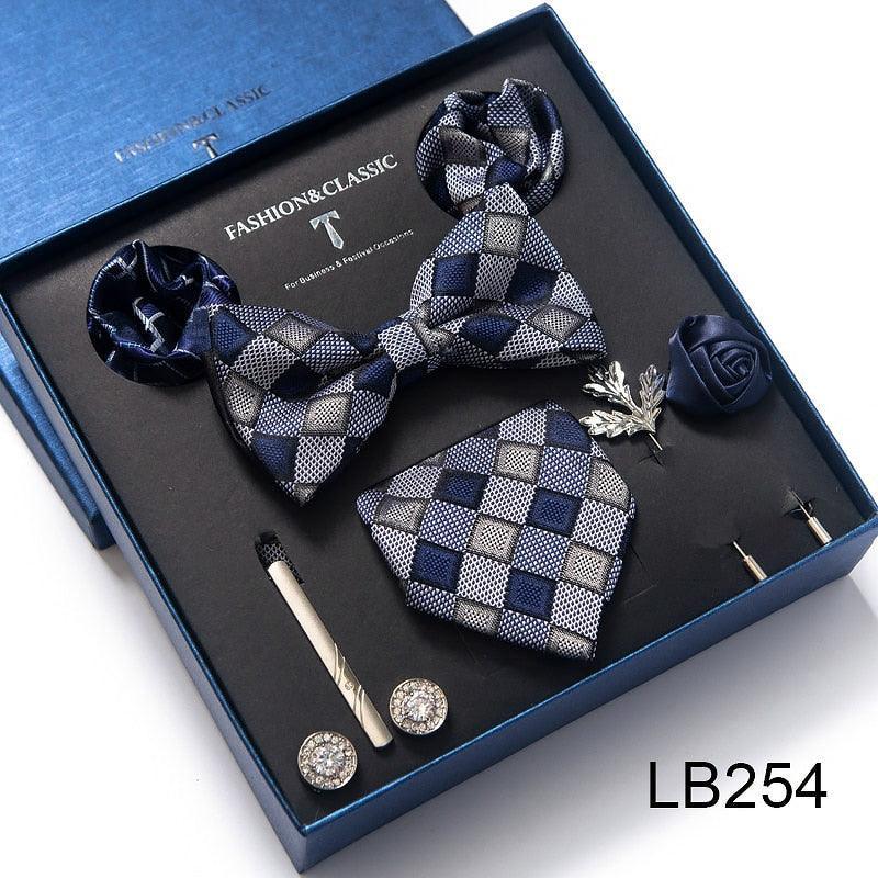 Silk Style Necktie & Pocket Squares Gift Box - Luxurious Weddings