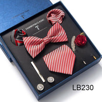 Silk Style Necktie & Pocket Squares Gift Box - Luxurious Weddings