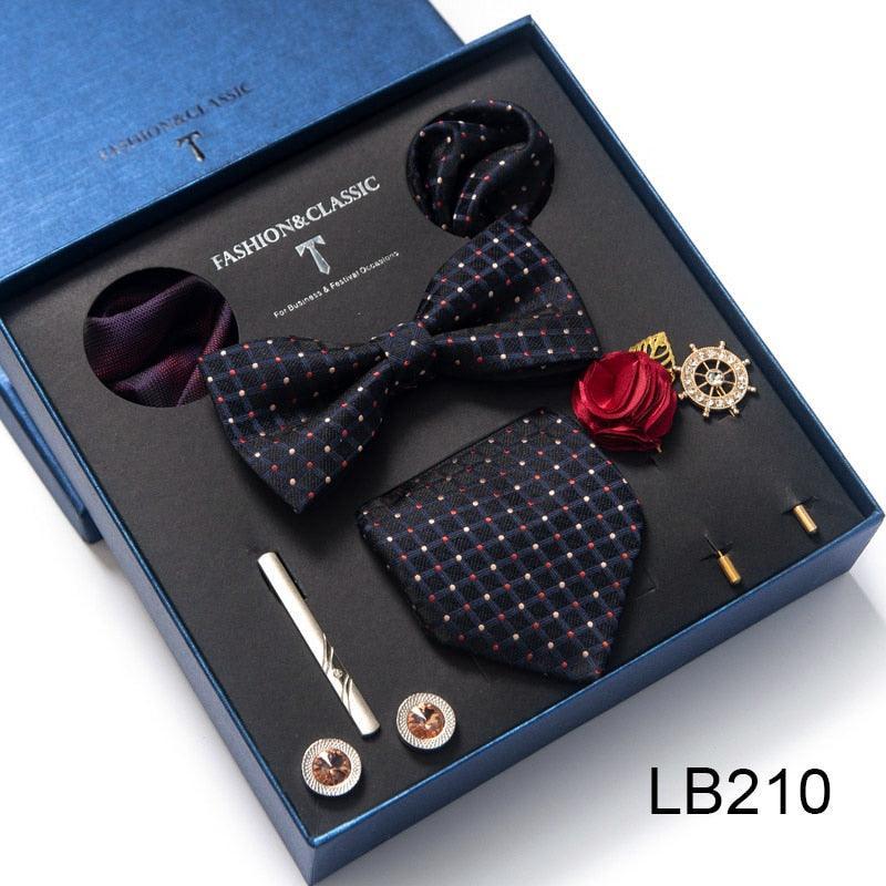 Silk Style Necktie & Pocket Squares Gift Box - Luxurious Weddings