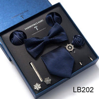 Silk Style Necktie & Pocket Squares Gift Box - Luxurious Weddings