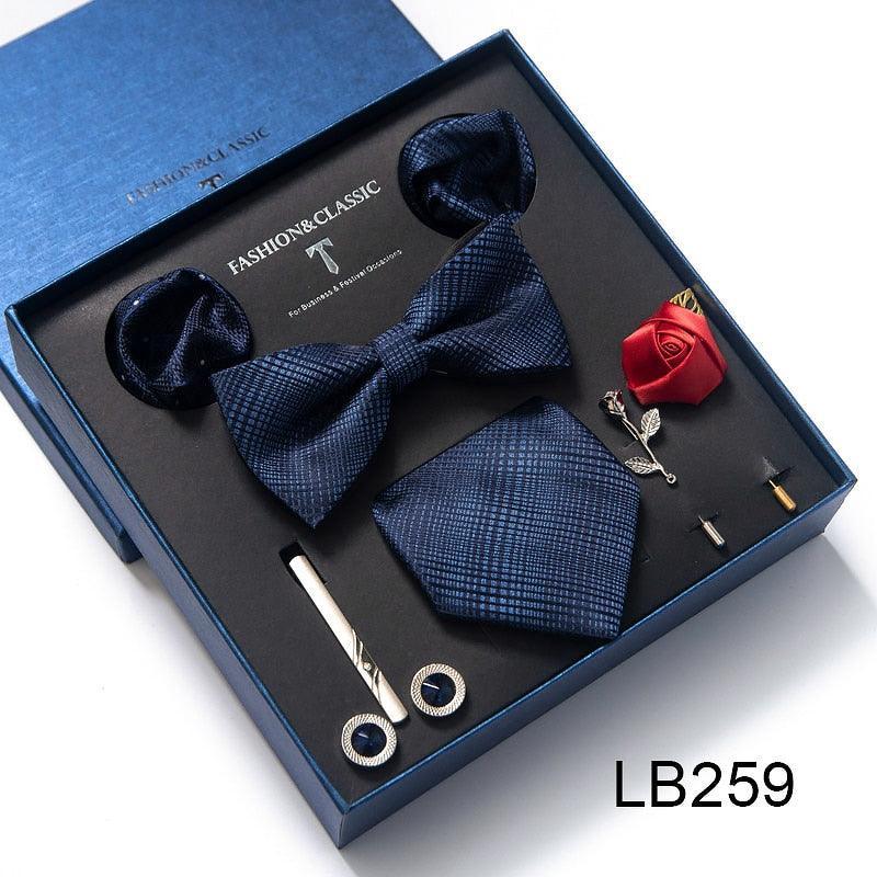 Silk Style Necktie & Pocket Squares Gift Box - Luxurious Weddings