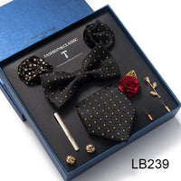 Silk Style Necktie & Pocket Squares Gift Box - Luxurious Weddings