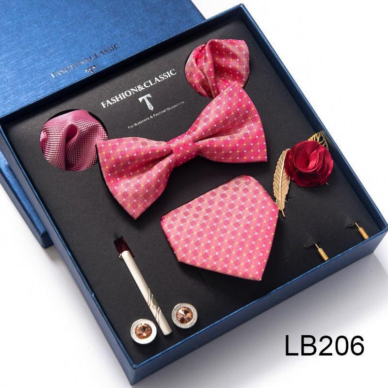 Silk Style Necktie & Pocket Squares Gift Box - Luxurious Weddings