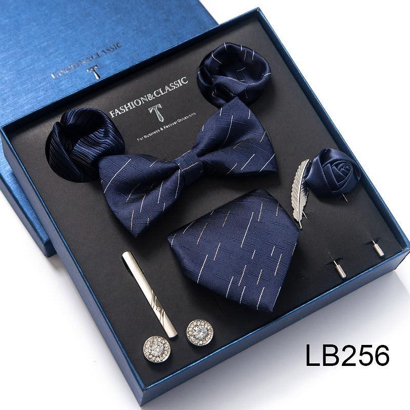 Silk Style Necktie & Pocket Squares Gift Box - Luxurious Weddings