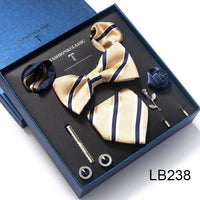 Silk Style Necktie & Pocket Squares Gift Box - Luxurious Weddings