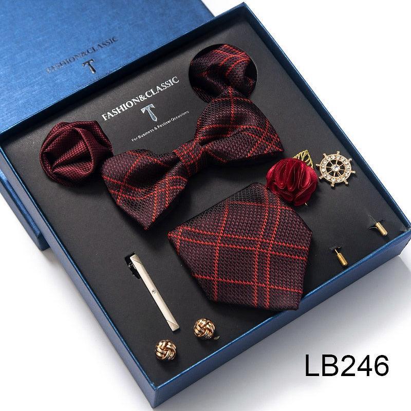 Silk Style Necktie & Pocket Squares Gift Box - Luxurious Weddings