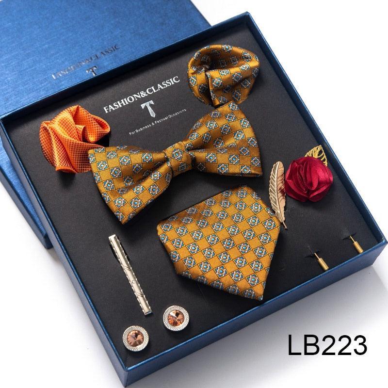 Silk Style Necktie & Pocket Squares Gift Box - Luxurious Weddings