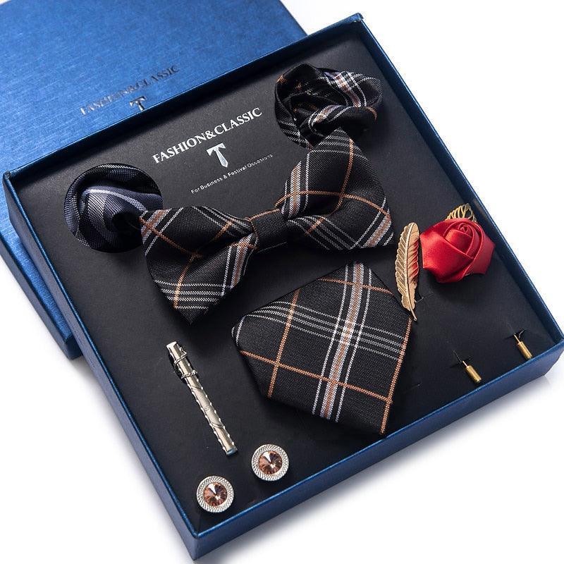 Silk Style Necktie & Pocket Squares Gift Box - Luxurious Weddings