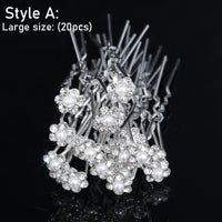 Silver Color Pearl Rhinestone Wedding Hair Combs Hair Accessories - Luxurious Weddings