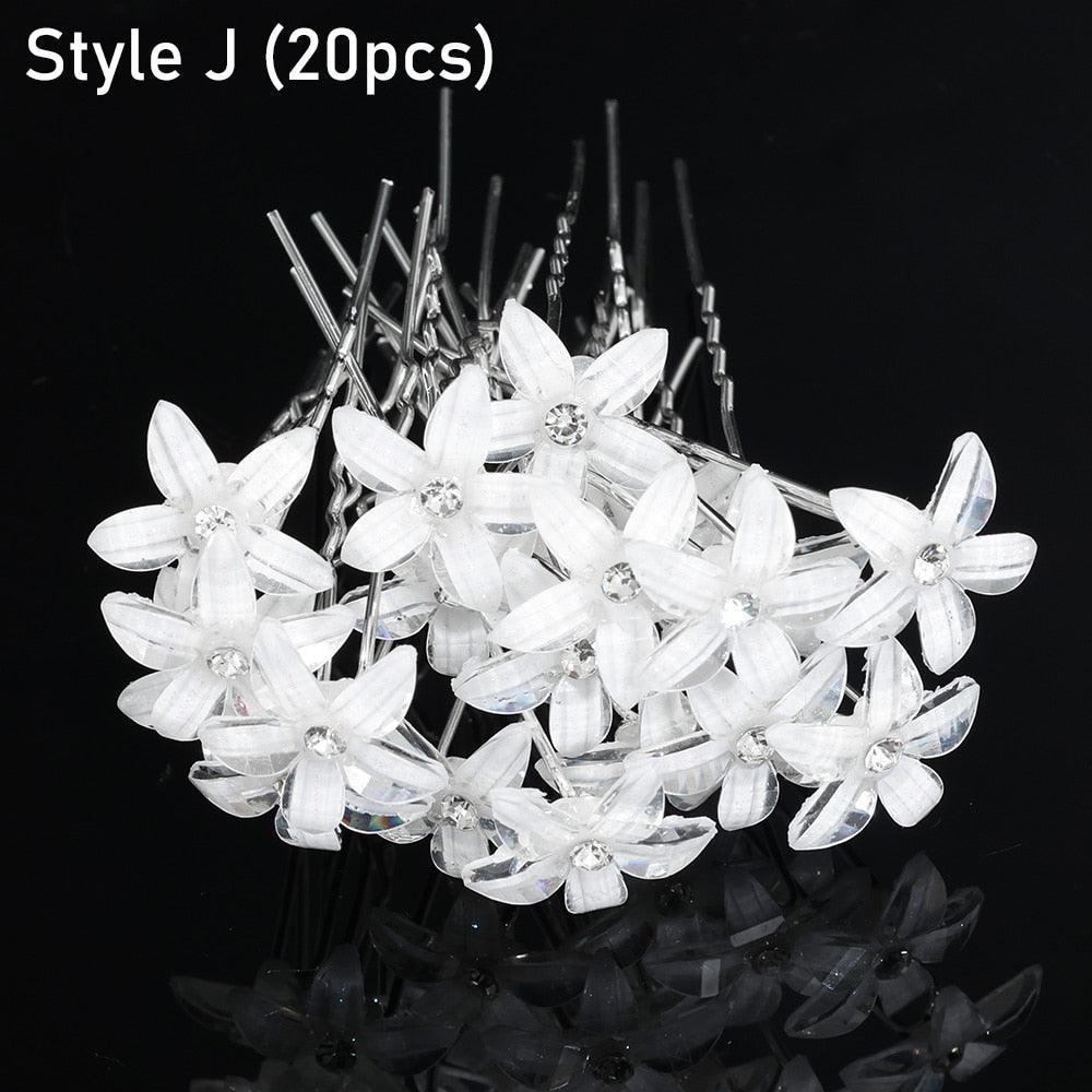 Silver Color Pearl Rhinestone Wedding Hair Combs Hair Accessories - Luxurious Weddings