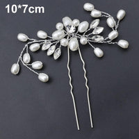 Silver Color Pearl Rhinestone Wedding Hair Combs Hair Accessories - Luxurious Weddings