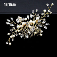 Silver Color Pearl Rhinestone Wedding Hair Combs Hair Accessories - Luxurious Weddings