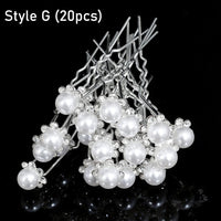 Silver Color Pearl Rhinestone Wedding Hair Combs Hair Accessories - Luxurious Weddings