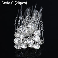 Silver Color Pearl Rhinestone Wedding Hair Combs Hair Accessories - Luxurious Weddings