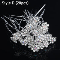 Silver Color Pearl Rhinestone Wedding Hair Combs Hair Accessories - Luxurious Weddings