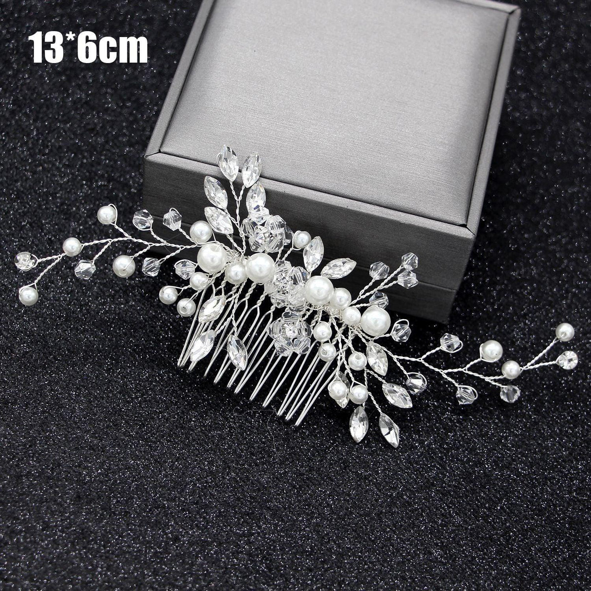 Silver Color Pearl Rhinestone Wedding Hair Combs Hair Accessories - Luxurious Weddings