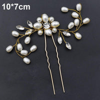 Silver Color Pearl Rhinestone Wedding Hair Combs Hair Accessories - Luxurious Weddings