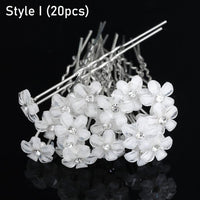 Silver Color Pearl Rhinestone Wedding Hair Combs Hair Accessories - Luxurious Weddings