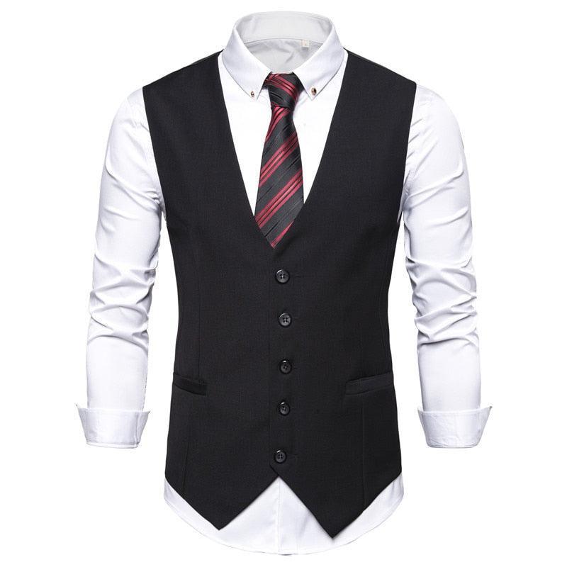Slim Fit Mens Suit Vest Casual Suit Waistcoat - Luxurious Weddings