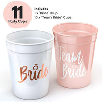 Team Bride Cups Bridal Shower Party Plastic Cups - Luxurious Weddings