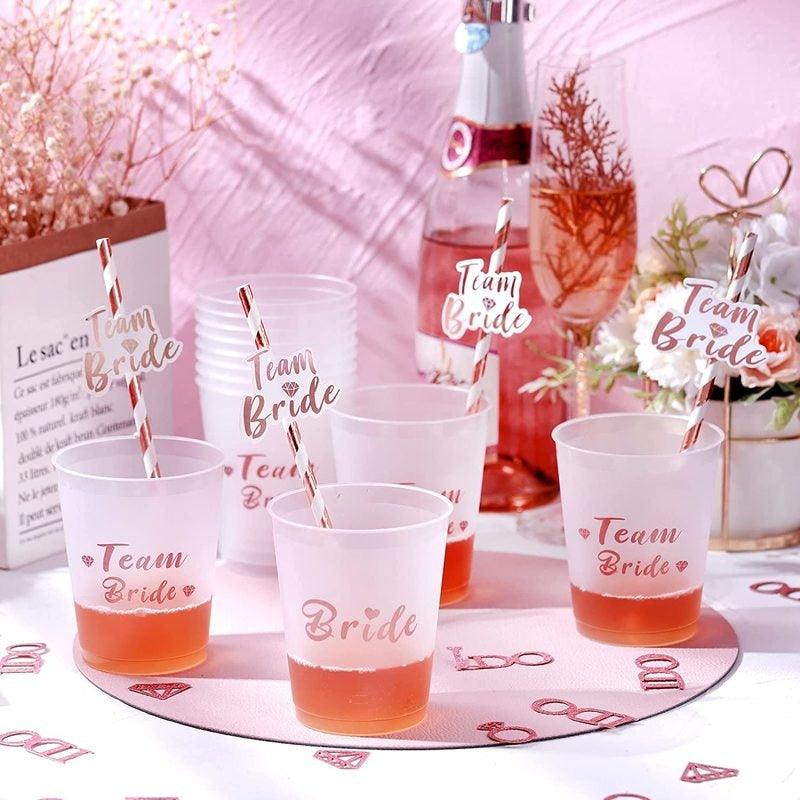 Team Bride Cups Bridal Shower Party Plastic Cups - Luxurious Weddings