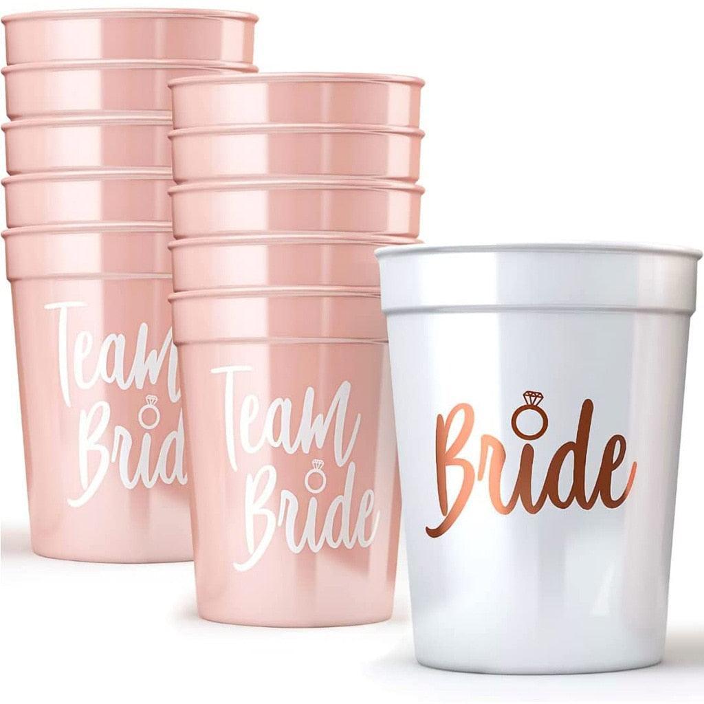Team Bride Cups Bridal Shower Party Plastic Cups - Luxurious Weddings