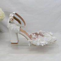 White Flower Pumps wedding shoes - Luxurious Weddings