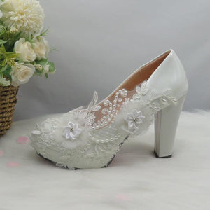White Flower Pumps wedding shoes Bridal Shoes Luxurious Weddings