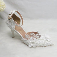 White Flower Pumps wedding shoes - Luxurious Weddings