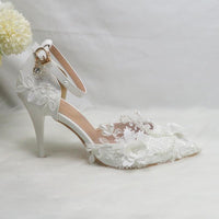 White Flower Pumps wedding shoes - Luxurious Weddings