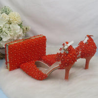 White Lace Flower wedding shoes with matching bag - Luxurious Weddings