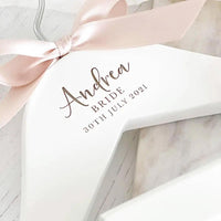 White Solid Wood Hanger Custom Bridesmaid - Luxurious Weddings