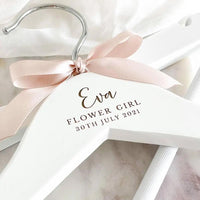 White Solid Wood Hanger Custom Bridesmaid - Luxurious Weddings