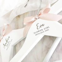 White Solid Wood Hanger Custom Bridesmaid - Luxurious Weddings